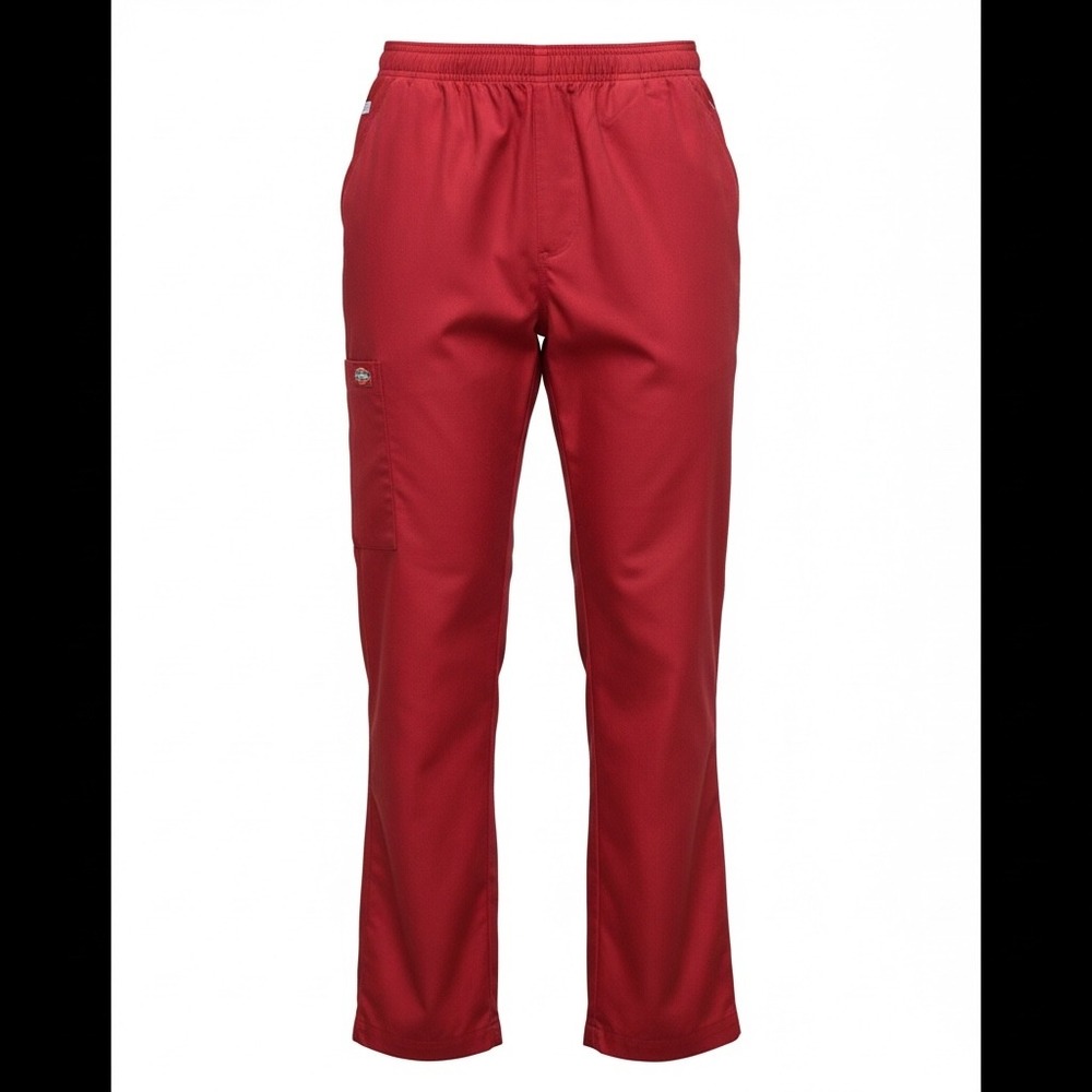 Dickies Womens Red Elastic Waist Cargo Scrub Pants XS
